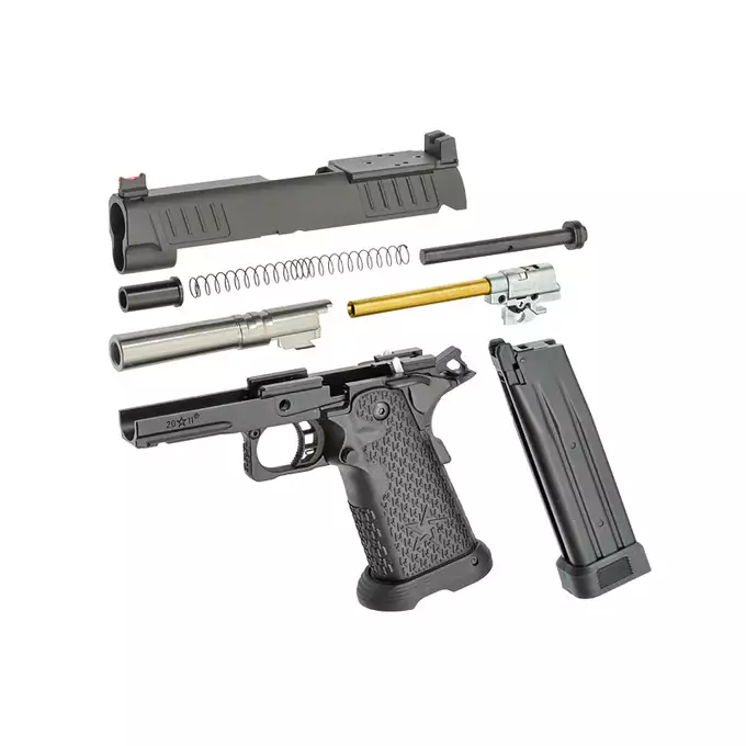 [Zestaw] Replika Pistoletu Staccato 2011 P Licencjonowany przez EMG - Black [6MMPROSHOP] + Konwersja HPA do Pistoletów Hi-Capa na Magazynki M4/AR15 [Army Armament]