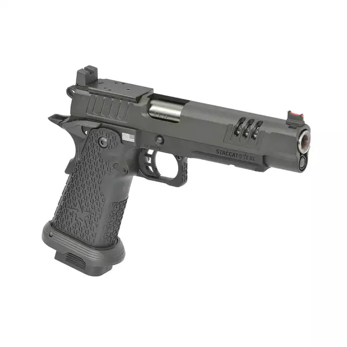 [Zestaw] Replika pistoletu STACCATO 2011 XL Licencjonowane przez EMG - Black [6MMPROSHOP] + Konwersja HPA do Pistoletów Hi-Capa na Magazynki M4/AR15 [Army Armament]