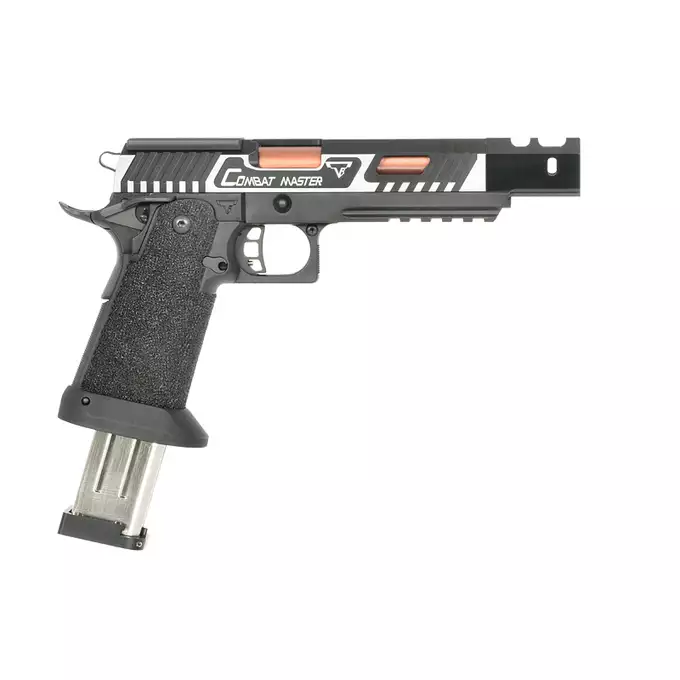 [Zestaw] Replika pistoletu TTI Combat Master Alpha (upgraded version) - Black [JAG Arms] + Konwersja HPA do Pistoletów Hi-Capa na Magazynki M4/AR15 [Army Armament]