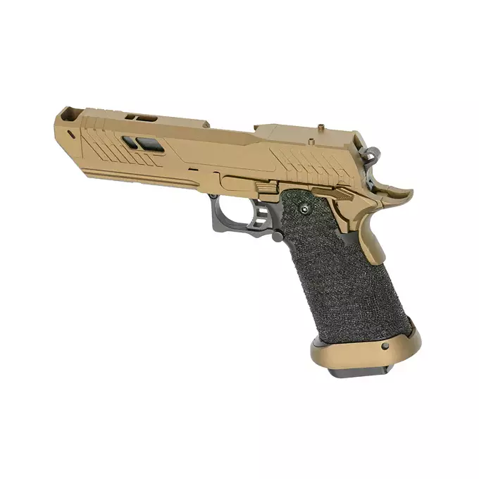 [Zestaw] Replika pistoletu 3355 z systemem Gas Blowback (GBB) - Desert [Golden Eagle] + Konwersja HPA do Pistoletów Hi-Capa na Magazynki M4/AR15 [Army Armament]