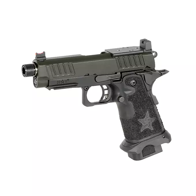 [Zestaw] Replika pistoletu STACCATO 2011 C2 Licencjonowane przez EMG (Upgrade Version) [6mmProShop] + Konwersja HPA do Pistoletów Hi-Capa na Magazynki M4/AR15 [Army Armament]