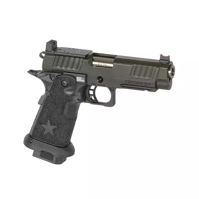 [Zestaw] Replika Pistoletu Staccato 2011 P Licencjonowany Przez EMG (Upgrade Version) [6mmProShop] + Konwersja HPA do Pistoletów Hi-Capa na Magazynki M4/AR15 [Army Armament]