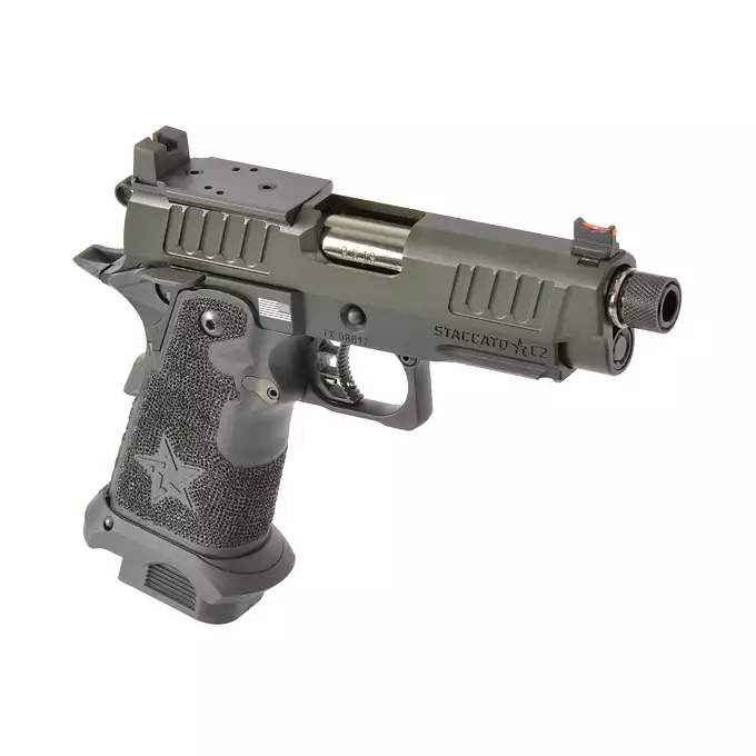 [Zestaw] Replika pistoletu STACCATO 2011 XC Licencjonowane przez EMG - Black [6MMPROSHOP] + Płytka montażowa optyki RMR do Army Staccato [Army Armament]
