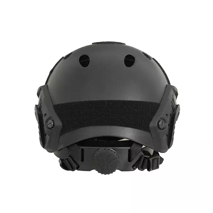 [Zestaw] Replika kasku FAST PJ z szybką regulacją - Black [EM] + Pokrowiec na hełm/kask typu FAST Mod. A - Tan [8FIELDS]