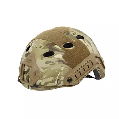 [Zestaw] Replika kasku FAST PJ - Multicamo [EM] + Pokrowiec na hełm/kask typu FAST Mod. A - Tan [8FIELDS]