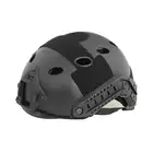 [Zestaw] Replika kasku FAST PJ z szybką regulacją - Black [EM] + Pokrowiec na hełm/kask typu FAST Mod. A - Tan [8FIELDS]