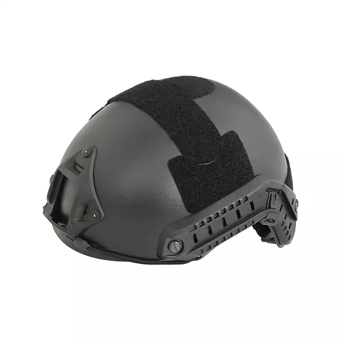 [Zestaw] Replika hełmu FAST MH z szybką regulacją - Black [EM] + Pokrowiec na hełm/kask typu FAST Mod. A - Tan [8FIELDS]