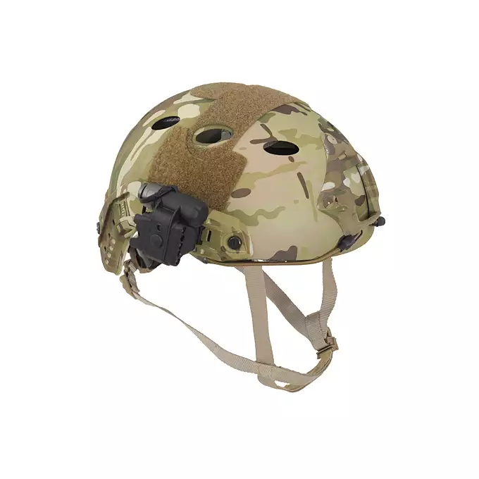 [Zestaw] Replika kasku FAST BJ - Black [EM] + Pokrowiec na hełm/kask typu FAST Mod. A - Tan [8FIELDS]
