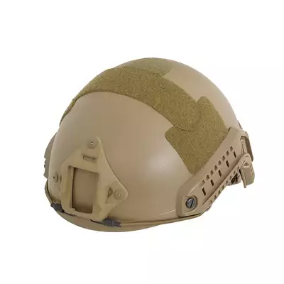 [Zestaw] Replika hełmu FAST MH z szybką regulacją - Coyote [EM] + Pokrowiec na hełm/kask typu FAST Mod. A - Tan [8FIELDS]