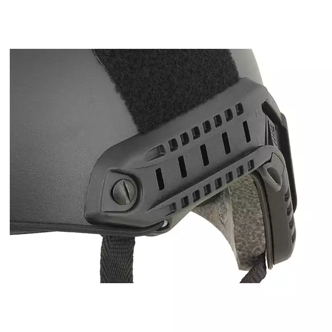 [Zestaw] Replika kasku FAST PJ - Black [EM] + Pokrowiec na hełm/kask typu FAST Mod. A - Tan [8FIELDS]