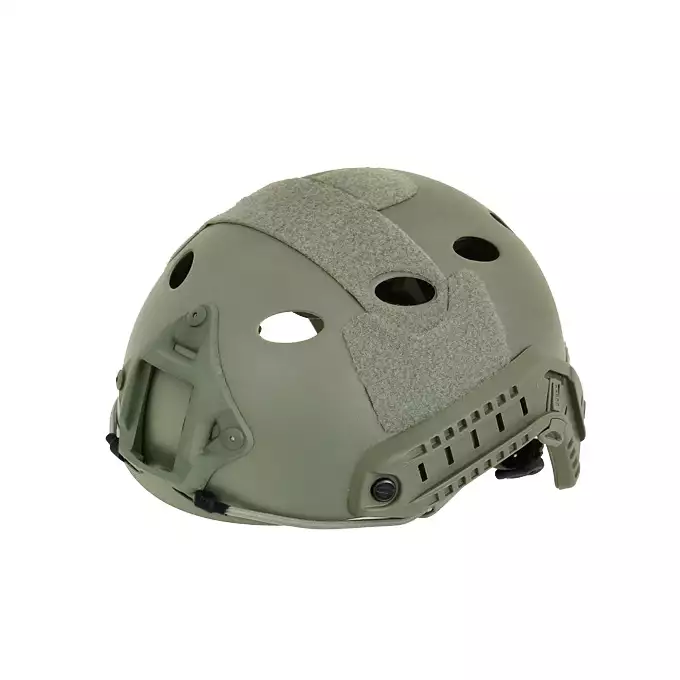 [Zestaw] Replika kasku FAST PJ z szybką regulacją - Ranger Green [EM] + Pokrowiec na hełm/kask typu FAST Mod. A - Black [8FIELDS]