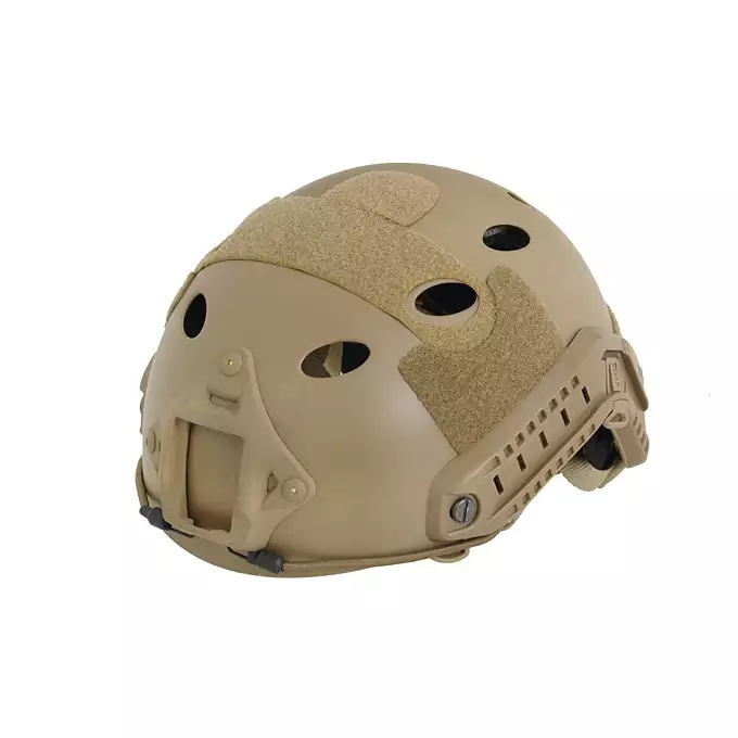 [Zestaw] Replika kasku FAST PJ z szybką regulacją - Coyote [EM] + Pokrowiec na hełm/kask typu FAST Mod. A - Tan [8FIELDS]