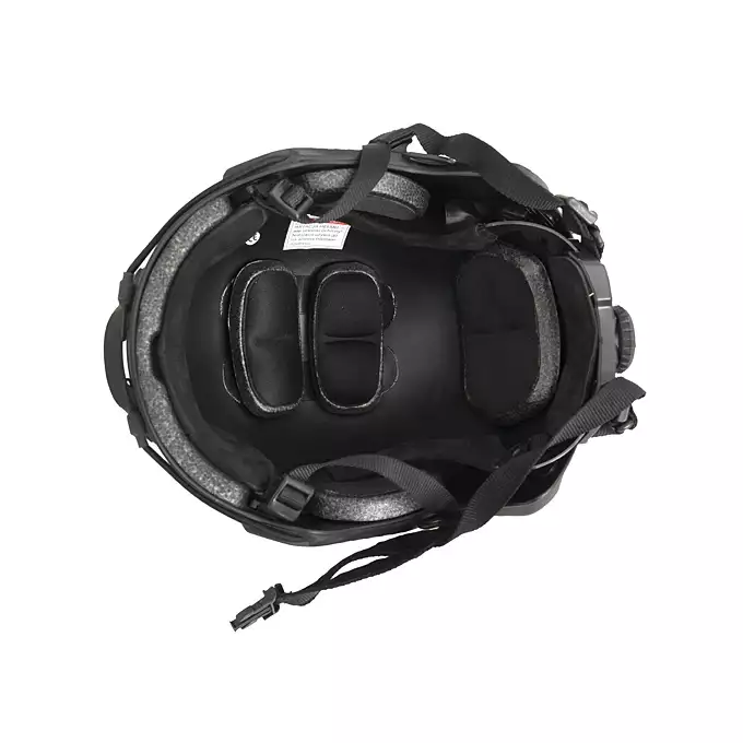 [Zestaw] Replika hełmu FAST MH z szybką regulacją - Black [EM] + Pokrowiec na hełm/kask typu FAST Mod. A - Tan [8FIELDS]