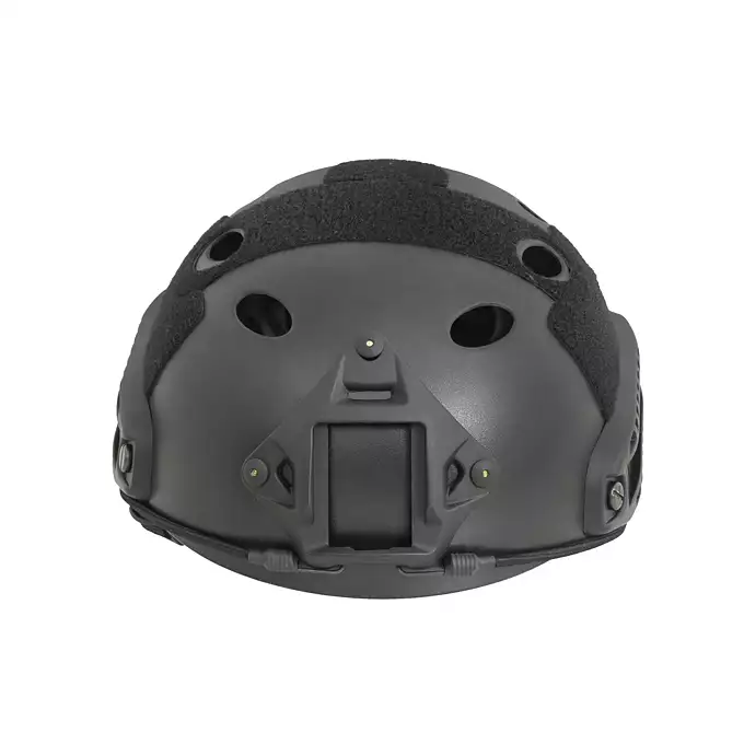 [Zestaw] Replika kasku FAST PJ z szybką regulacją - Black [EM] + Pokrowiec na hełm/kask typu FAST Mod. A - Tan [8FIELDS]