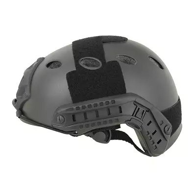 [Zestaw] Replika kasku FAST PJ - Black [EM] + Pokrowiec na hełm/kask typu FAST Mod. A - Tan [8FIELDS]