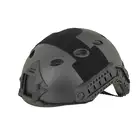 [Zestaw] Replika kasku FAST PJ - Black [EM] + Pokrowiec na hełm/kask typu FAST Mod. A - Black [8FIELDS]