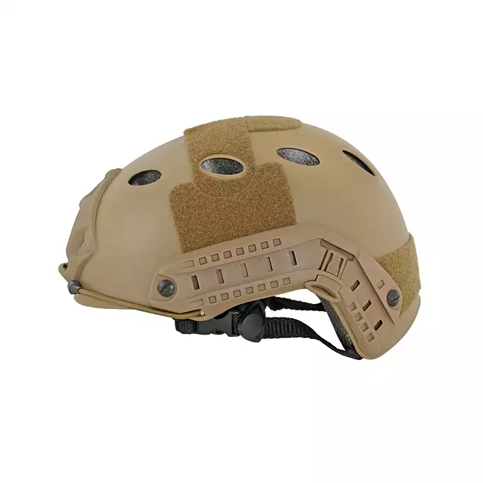 [Zestaw] Replika kasku FAST PJ - TAN [EM] + Pokrowiec na hełm/kask typu FAST Mod. A - Tan [8FIELDS]