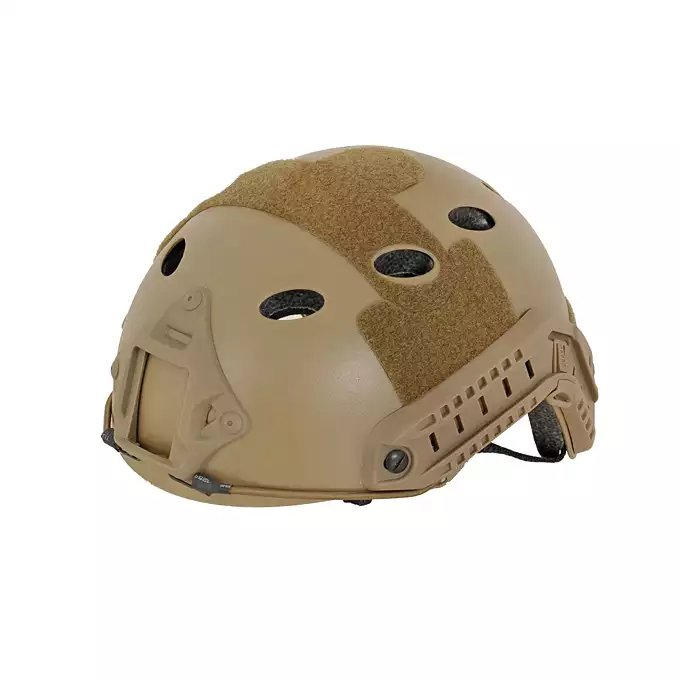 [Zestaw] Replika kasku FAST PJ - TAN [EM] + Pokrowiec na hełm/kask typu FAST Mod. A - Black [8FIELDS]