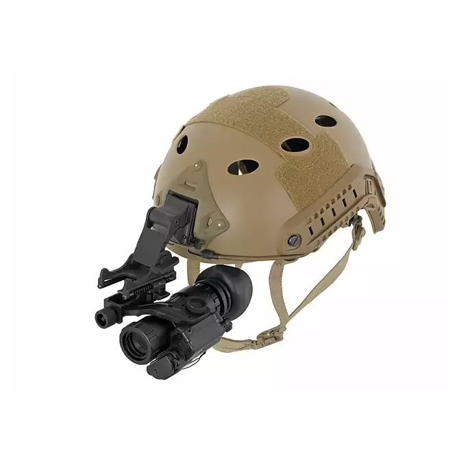[Zestaw] Replika kasku FAST PJ - Black [EM] + Pokrowiec na hełm/kask typu FAST Mod. A - Tan [8FIELDS]