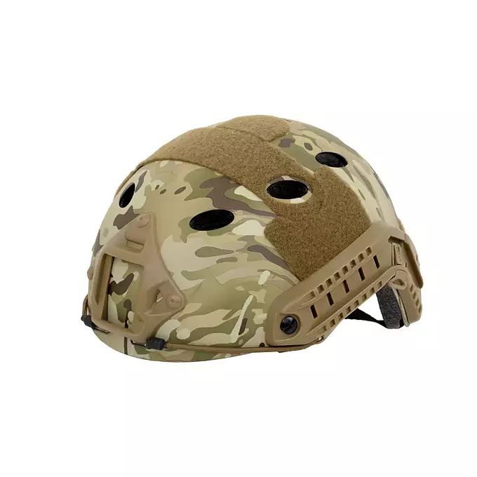 [Zestaw] Replika kasku FAST PJ - Multicam [EM] + Pokrowiec na hełm/kask typu FAST Mod. A - Tan [8FIELDS]