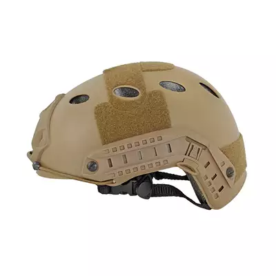 [Zestaw] Replika kasku FAST PJ - TAN [EM] + Pokrowiec na hełm/kask typu FAST Mod. A - Black [8FIELDS]