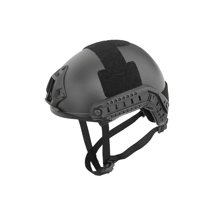 [Zestaw] Replika hełmu FAST MH z szybką regulacją - Black [EM] + Pokrowiec na hełm/kask typu FAST Mod. A - Tan [8FIELDS]