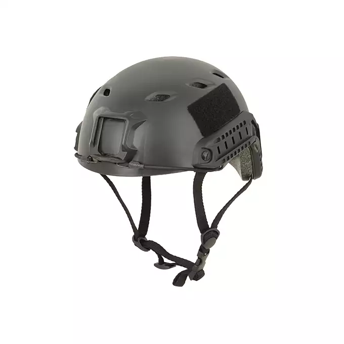 [Zestaw] Replika kasku FAST BJ - Black [EM] + Pokrowiec na hełm/kask typu FAST Mod. A - Tan [8FIELDS]