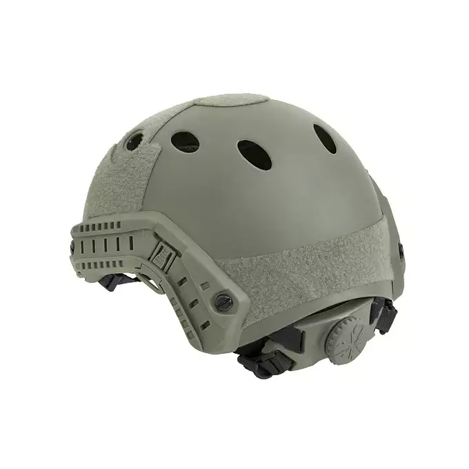 [Zestaw] Replika kasku FAST PJ z szybką regulacją - Ranger Green [EM] + Pokrowiec na hełm/kask typu FAST Mod. A - Tan [8FIELDS]