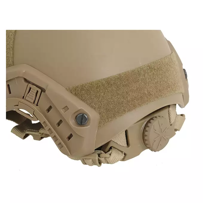 [Zestaw] Replika kasku FAST PJ z szybką regulacją - Coyote [EM] + Pokrowiec na hełm/kask typu FAST Mod. A - Tan [8FIELDS]