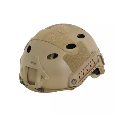 [Zestaw] Replika kasku FAST PJ z szybką regulacją - Coyote [EM] + Pokrowiec na hełm/kask typu FAST Mod. A - Tan [8FIELDS]