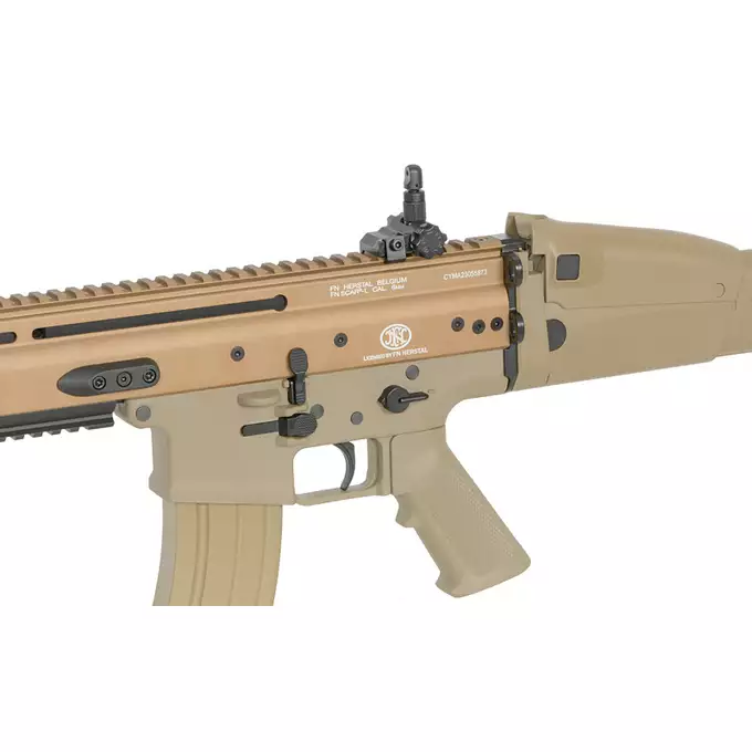 [Zestaw] Replika Karabinka FN SCAR-L Eshooter ETU - Tan [CYBERGUN] + Magazynek Lancer L5 AWM 5.56 na 190 Kulek do M4/AR15 [EMG]