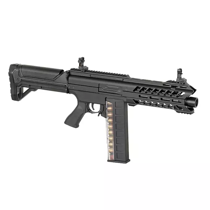 [Zestaw] Airsoftowa strzelba automatyczna AEG SGR-12 [EMG] + Elektryczny magazynek bębnowy do SGR-12 [CYMA]