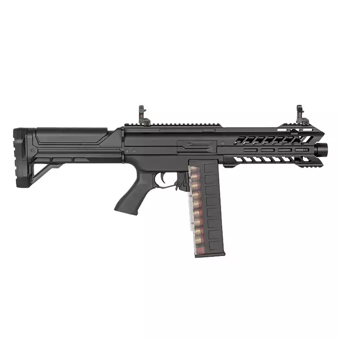 [Zestaw] Airsoftowa strzelba automatyczna AEG SGR-12 [EMG] + Elektryczny magazynek bębnowy do SGR-12 [CYMA]
