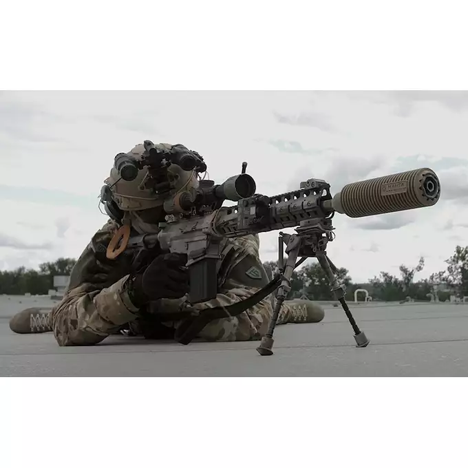[Zestaw] EC-909 replika samopowtarzalnego karabinu precyzyjnego - Black [E&amp;C] + Stalowy Magazynek Mid-Cap na 130 kulek do SR25/AR10 - Black [EC]