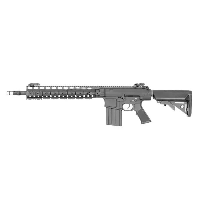 [Zestaw] EC-909 replika samopowtarzalnego karabinu precyzyjnego - Black [E&amp;C] + Stalowy Magazynek Mid-Cap na 130 kulek do SR25/AR10 - Black [EC]