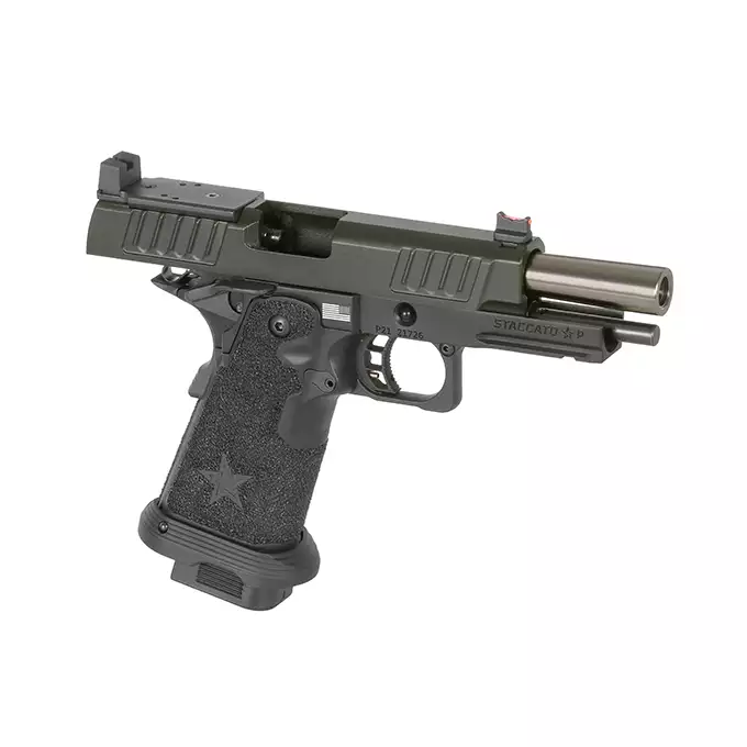 [Zestaw] Replika Pistoletu Staccato 2011 P Licencjonowany Przez EMG (Upgrade Version) [6mmProShop] + Tracer Eshooter Flare Cube BT [ESHOOTER]