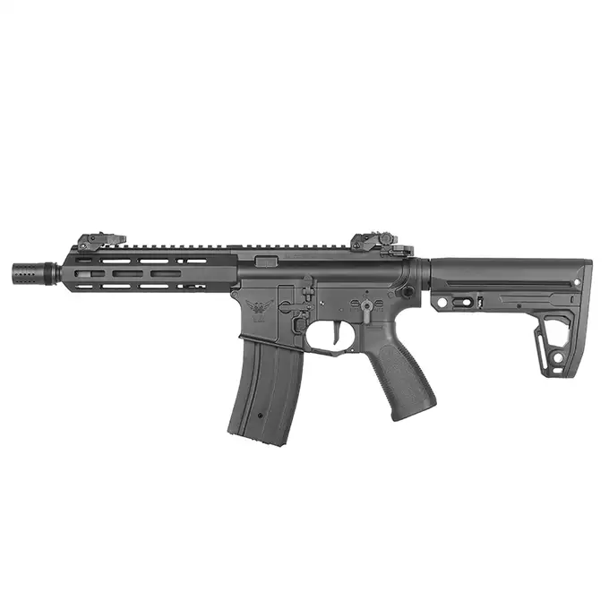 [Zestaw] M906E Full Metal ETU AEG Karabin AR15/M4 - Czarny [Double Eagle] + Tłumik podświetlający kulki z efektem płomienia Flare M [Eshooter]