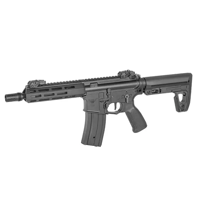[Zestaw] M906E Full Metal ETU AEG Karabin AR15/M4 - Czarny [Double Eagle] + Tłumik podświetlający kulki z efektem płomienia Flare M [Eshooter]
