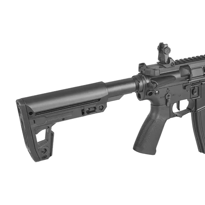 [Zestaw] M906E Full Metal ETU AEG Karabin AR15/M4 - Czarny [Double Eagle] + Tłumik podświetlający kulki z efektem płomienia Flare M [Eshooter]