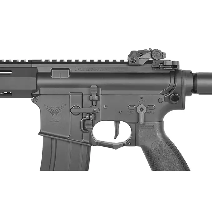 [Zestaw] M906E Full Metal ETU AEG Karabin AR15/M4 - Czarny [Double Eagle] + Tłumik podświetlający kulki z efektem płomienia Flare M [Eshooter]