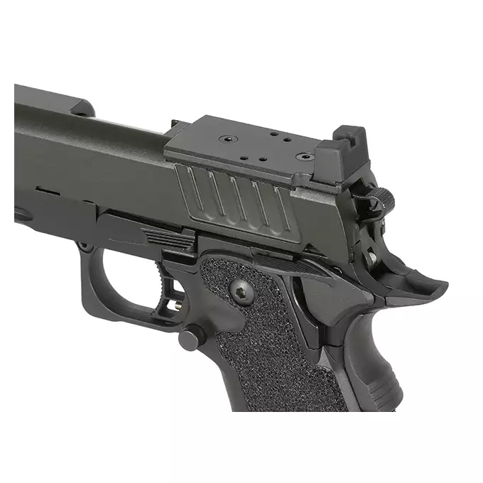 [Zestaw] Replika Pistoletu Staccato 2011 P Licencjonowany Przez EMG (Upgrade Version) [6mmProShop] + Tracer Eshooter Flare Cube BT [ESHOOTER]