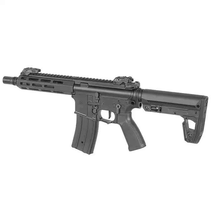 [Zestaw] M906E Full Metal ETU AEG Karabin AR15/M4 - Czarny [Double Eagle] + Tłumik podświetlający kulki z efektem płomienia Flare M [Eshooter]
