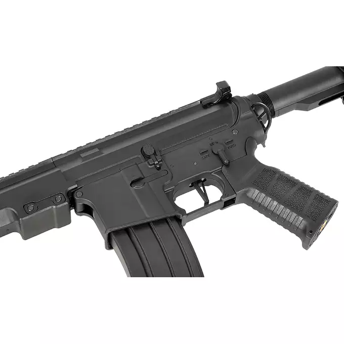 [Zestaw] WE07 AR15 Airsoft z 30RPS i Eshooter ETU [WELLPRO] + Celownik kolimatorowy Holo mod.6 - Black [PCS]