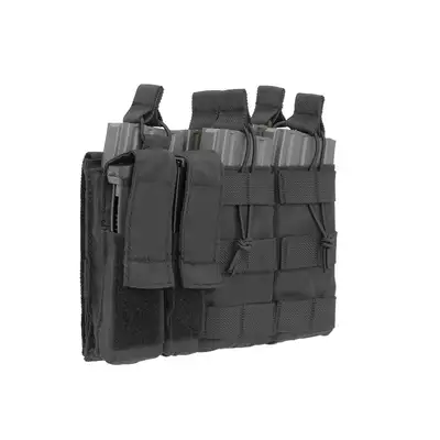 Triple 5.56 Mag/Pistol Pouch Panel (5 plus 2) - Black