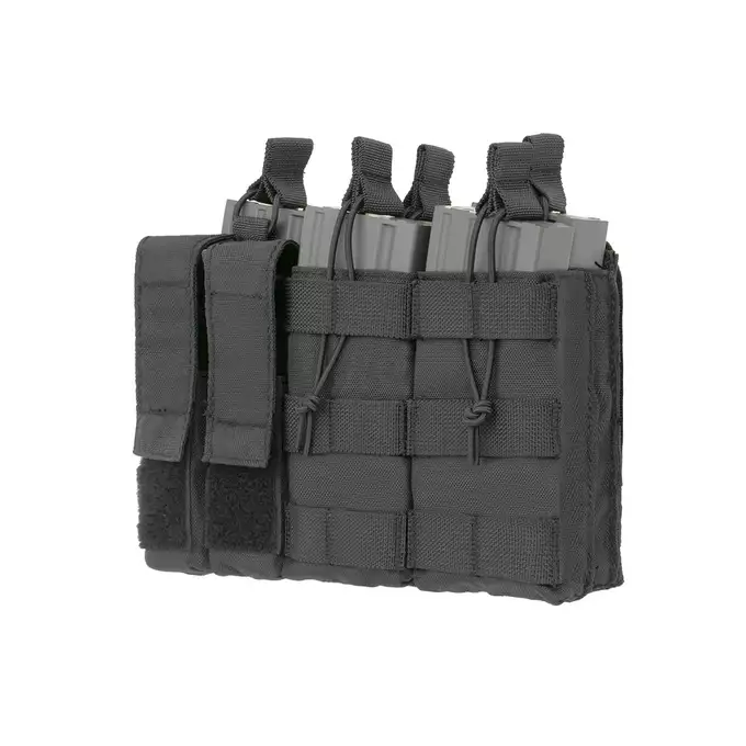 Triple 5.56 Mag/Pistol Pouch Panel (5 plus 2) - Black