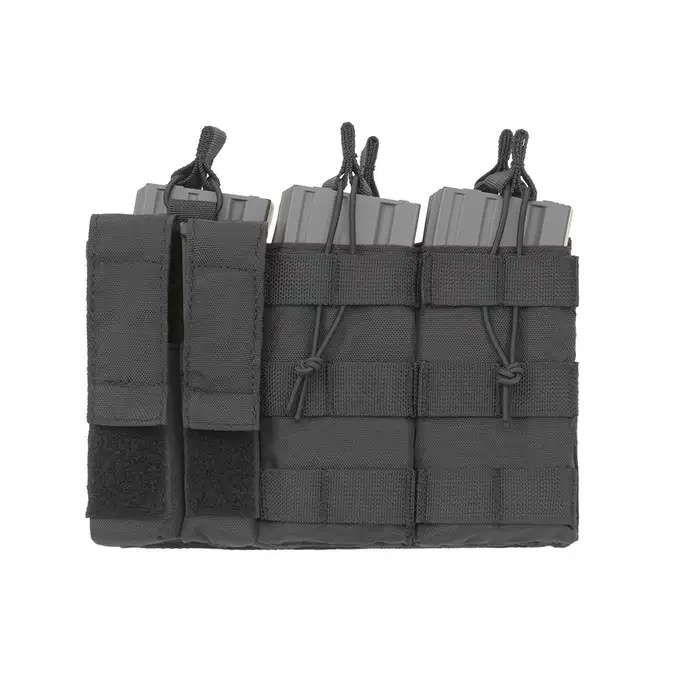 Triple 5.56 Mag/Pistol Pouch Panel (5 plus 2) - Black