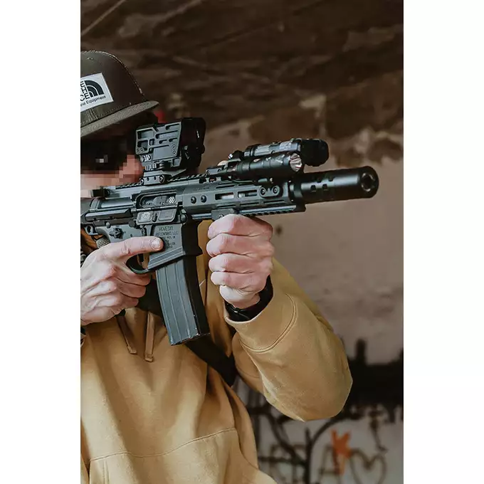 [Zestaw] Tłumik dźwięku Eshooter Flare Tracer - Typ B [ESHOOTER] + Tłumik podświetlający kulki z efektem płomienia Flare M [Eshooter]