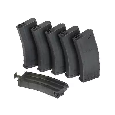 5x Magazynek M4/M16 Mid-Cap 70 kulek plus Speed Loader - Black [SRC]