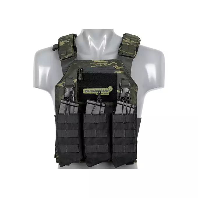 [Zestaw] Modularny Chest Rig Buckle Up - Black [8FIELDS] + Buckle Up potrójna ładownica na magazynki AK47/AKM - Black