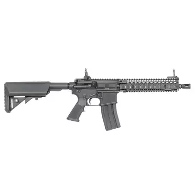 [Zestaw] Replika gazowa karabinka Daniel Defense MK18 - Black [EMG] + Obustronna strona dźwignia przeładowania AR GBB [Golden Eagle]